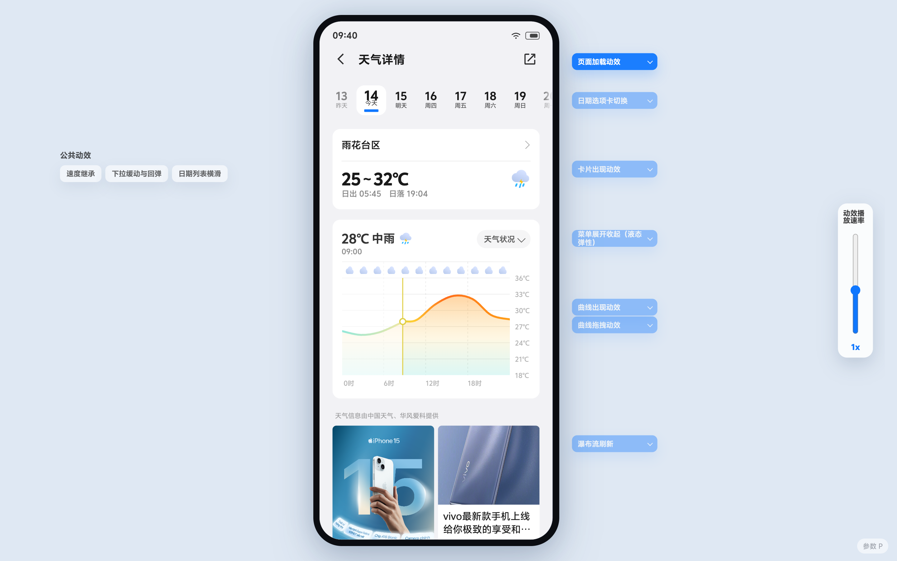 天气界面展开后